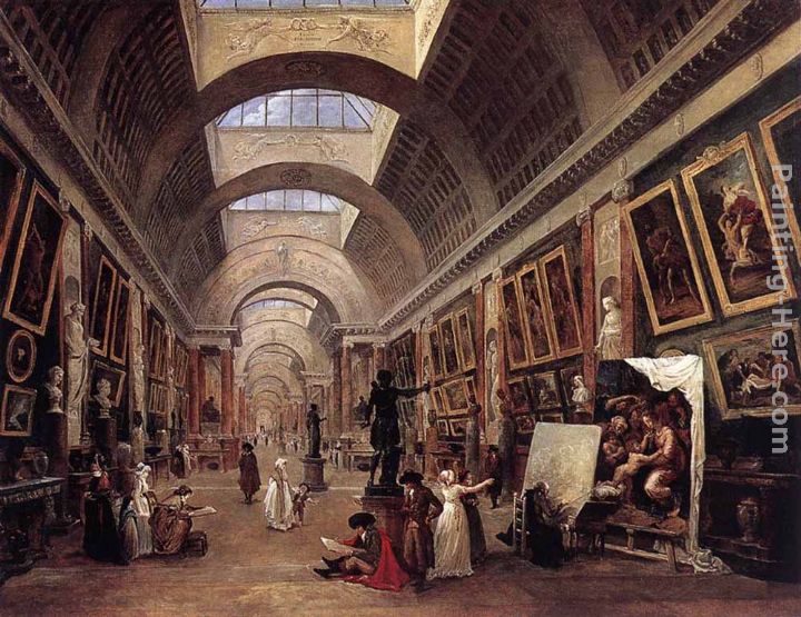 Design for the Grande Galerie in the Louvre painting - Hubert Robert Design for the Grande Galerie in the Louvre art painting
